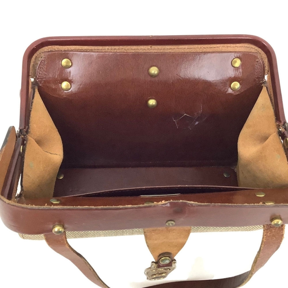 Vintage 50's Mid-Century Modern Zenith Metal Frame Horseshoe Equestrian Handbag - Picture 11 of 16